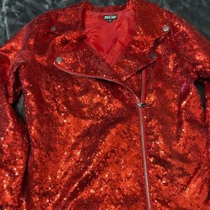 Red Sequin Girls Jacket